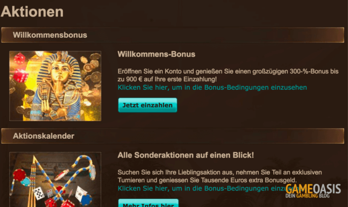 Angebote im Osiris Casino