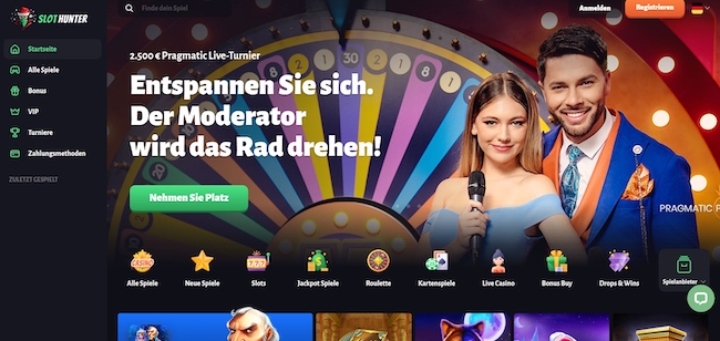 Slothunter Casino Webseite