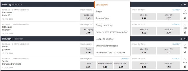 betsson Sportwetten Wetten